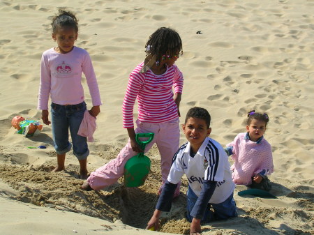 At the beach "Zandvoort" my son Omar and daughter Tamar with their cousins
