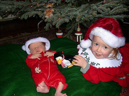 Delia & Lucy Christmas 2006