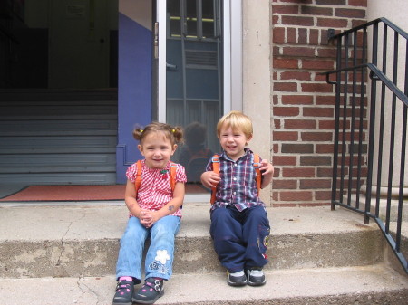 Madison & Mitchell's 1st day of preschool