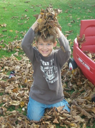 Jacob playing in the leaves