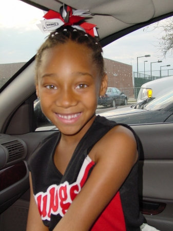 My daughter Ciera before her Cheer Competition