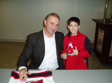 Shawn with Devil's Head coach Brent Sutter.