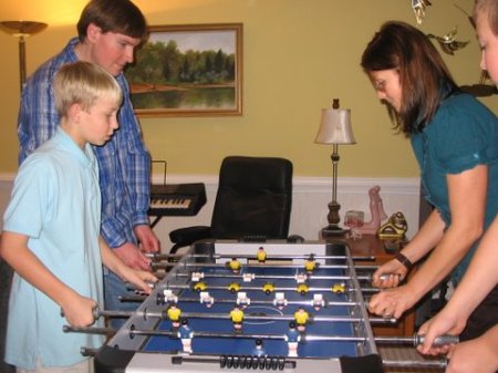 Fooseball game at Thanksgiving 2006