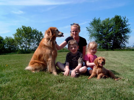 Donna, Cody & Charlotte with the dogs