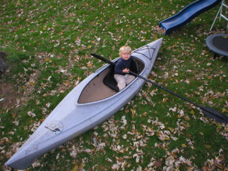 Gavin in my kayak 10-06