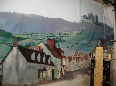 An early peek at our 'Irish Countryside Mural" inside the pub.