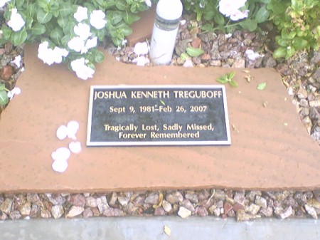 Our Beloved Son Joshua's memorial in back yard