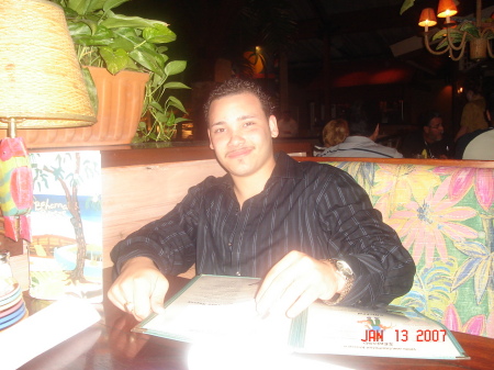 Alexis, my oldest son in Bahama Breeze Restaurant 2006