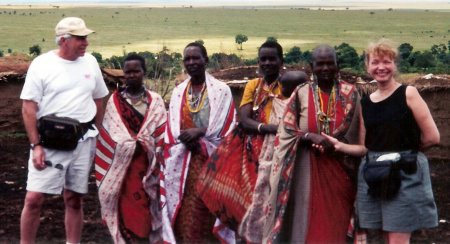 Bill and I in a Maasai village in Kenya