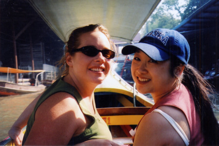 Me and best friend Teerah at the "Floating Market" in Thailand.