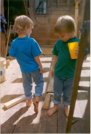 Spencer & Trevor on the farm