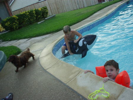 Paulas kids - Dalton and Dillon and my dog Mr. Winston