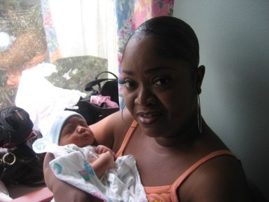 BRYSEN FIRST DAY IN THE WORLD. ME LOOKING TIRED LIKE I HAD THE BABY!