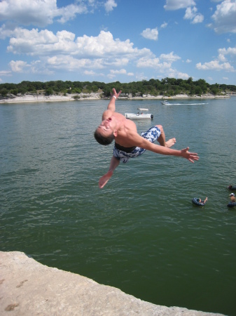 My oldest son, Bryan, cliff jumping at Whitney