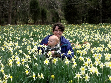 Julie Millirons Floyd & son in Daffodils