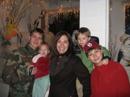 Me and kids at Christmas lights display