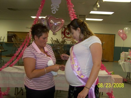 MY DAUGHTER AND I AT HER BABY SHOWER
