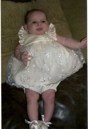 Livia at 2mos in Christmas outfit