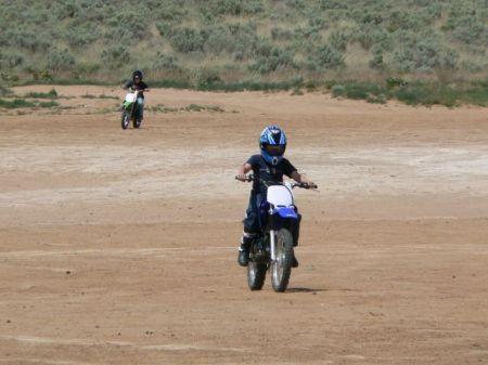 My son and my nephew on Dirt Bikes