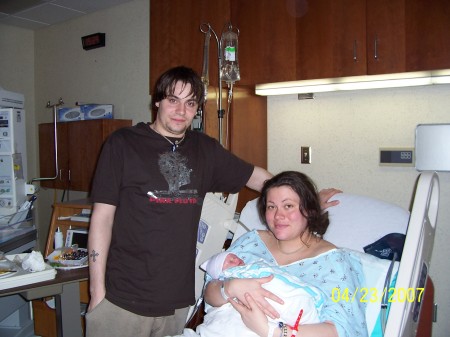 My son Nick, his fiance Sierra and baby Coby