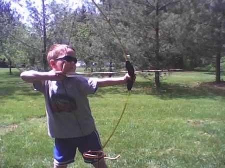 Shooting the bow on a summer day