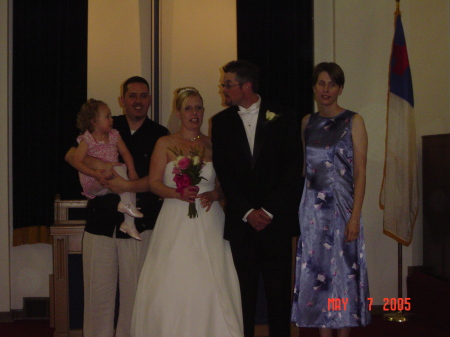 My son Matthew, holding Mattea, Heather, my son in law Brian, my daughter in law Jaime.