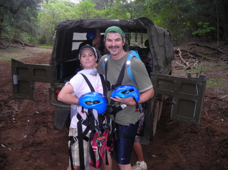 Hawaii Vacation Zip Line with hubby Ralph 2006