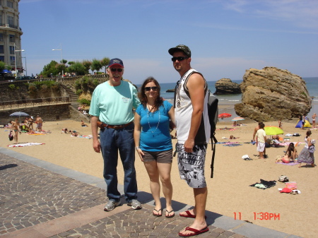 Beach at Biarritz, France, w/Grandson and GF