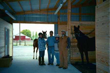 My friend Suzanne, Her Horse Spud, Her Husband Ford, Me my husband Chelcie