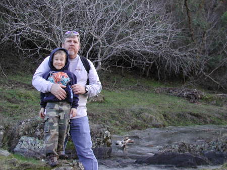 Hiking with my son Tyler winter 2006