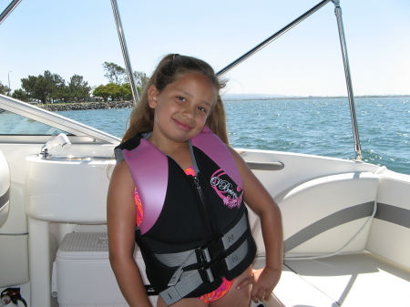 Autumn (our youngest) out on the boat