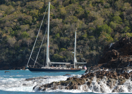 "Chimera" 63' Hinkley at Anchor Tortola BVI 2007