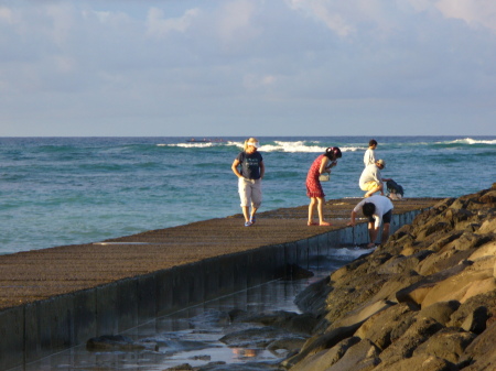 My wife Linda on the pier at Waikiki