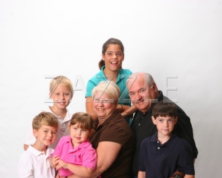 Rachel and Lou with grandkids
