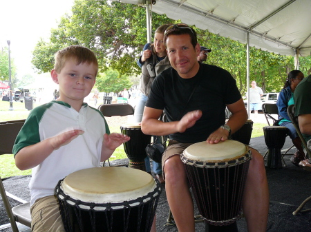 Me and Brennan in a "Drum Circle" 4/2007