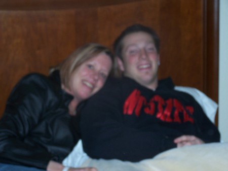 Mom and Tom at hotel!