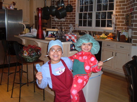 My Girls baking cookies for Santa