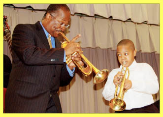 Giving Trumpet Lesson To McNair Student
