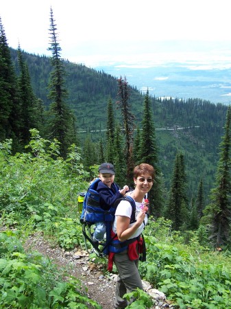 Patty and Evan hiking