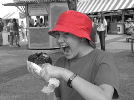 Ethan with a turkey leg- but who's the real turkey?