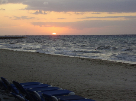 sunset in cozumel