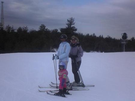 Michelle, Lauren and Michelle's Mom Skiing