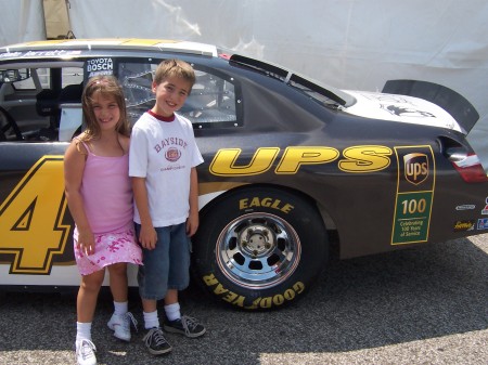 Kids with the UPS race car