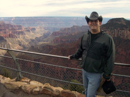 Me at Bright Angel Point, North Rim of the Grand Canyon, August 2007.