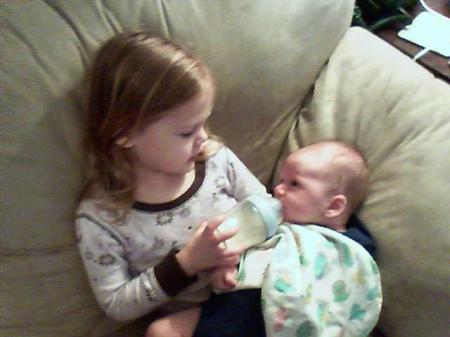 Emma with her new brother, Mason!