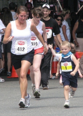 Me and Trevor running the Freihofer's Kids Race 2007