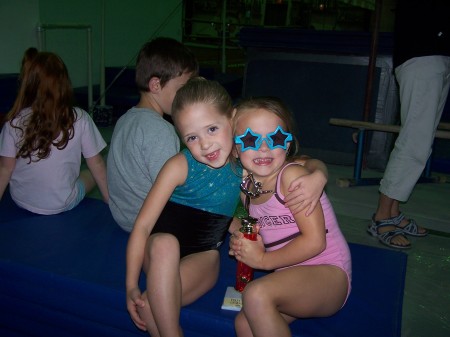 Isabella and Sophia at their gymnastics recital!