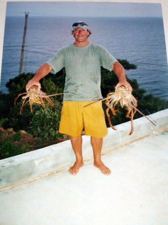 Me with two Caribbean Spiny Lobster. May, 2002