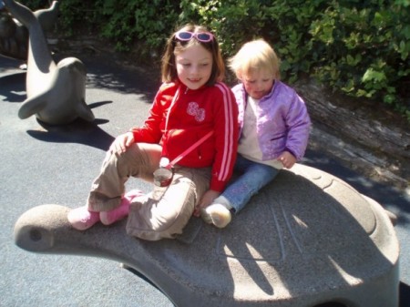 Turtle with Chloe (7) & Evie (2)