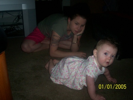 Melissa and Kaidence learning to crawl